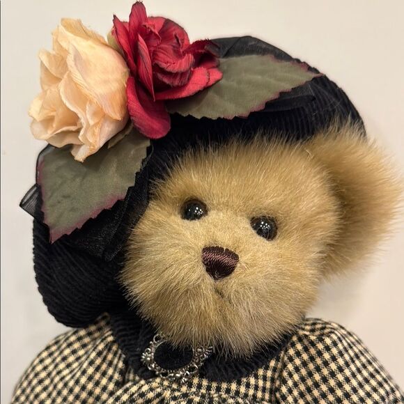Bearington Bears-Casey-Tan and Black Bear with hat & dress Animal Teddy Bear - Picture 2 of 8